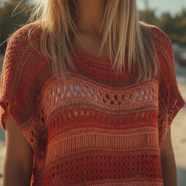 Adadir hand knit beach cover up lightweight coastal knitwear