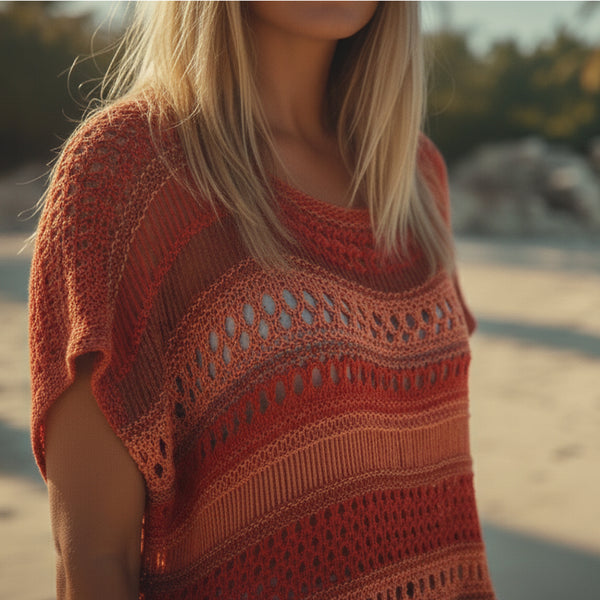 Adadir hand knit beach cover up lightweight coastal knitwear