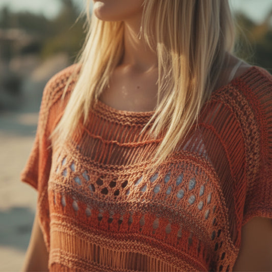 Adadir hand knit beach cover up lightweight coastal knitwear