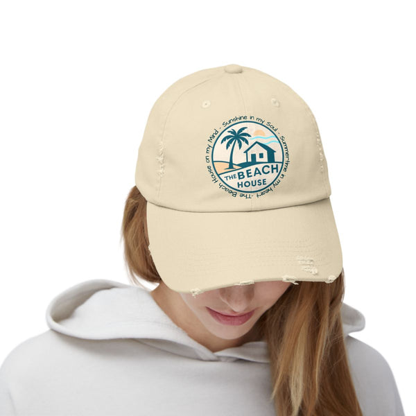 Beach House Destressed Ball Cap
