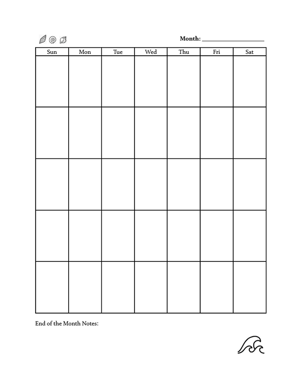 Beach Life Balance Planner Sample Page