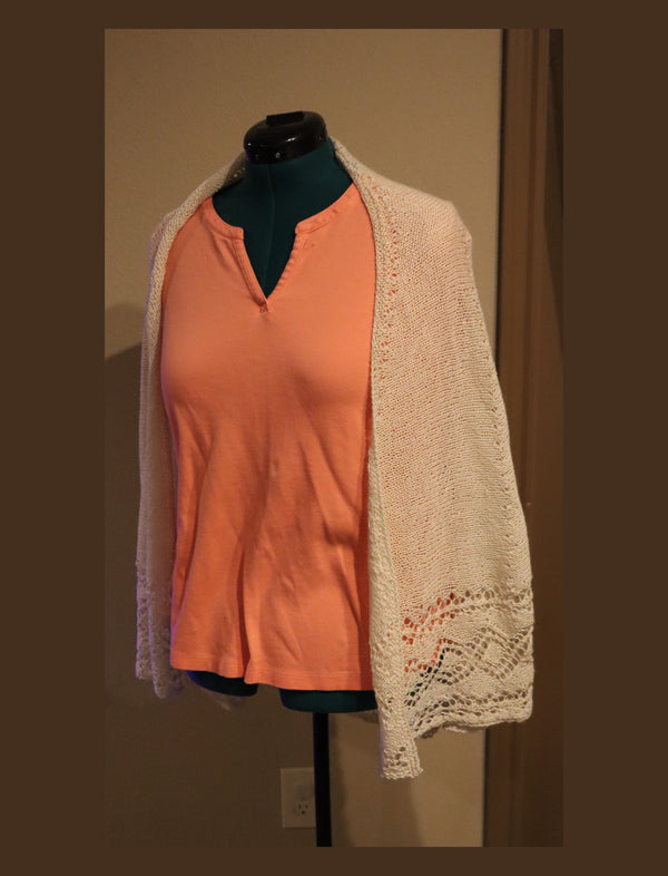 Hand-Knit in Fine Merino evening wrap