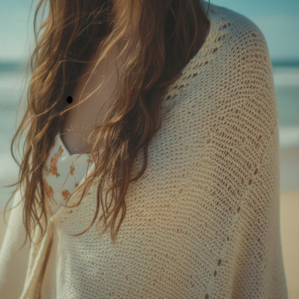 Hand-Knit in Fine Merino evening wrap