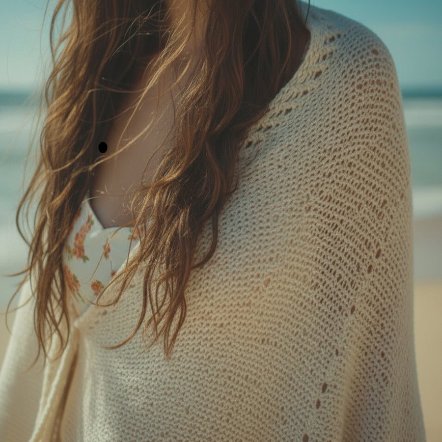 Hand-Knit in Fine Merino evening wrap