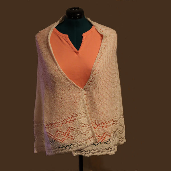 Hand-Knit in Fine Merino evening wrap